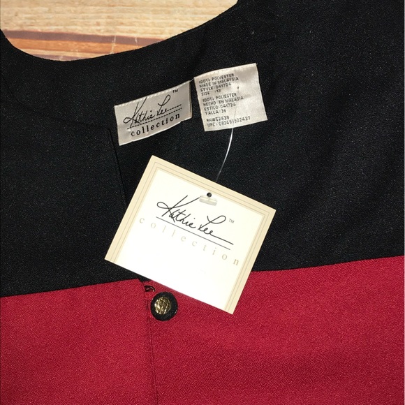 Kathie Lee Red Black Lightweight Pantsuit - Women’s Size 12 - NEW - Picture 11 of 14